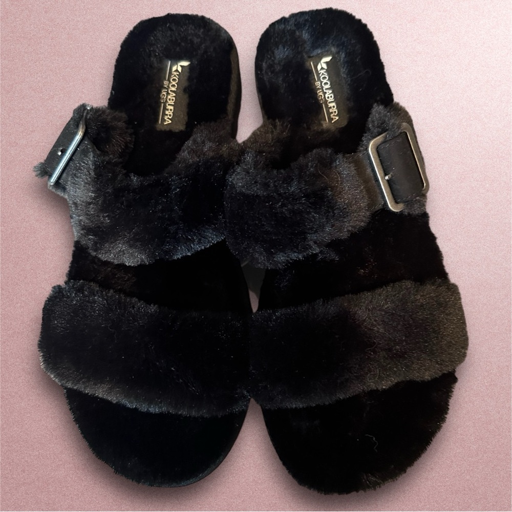 Black Fuzzy Koolaburra By Ugg Size 9 New - image 2